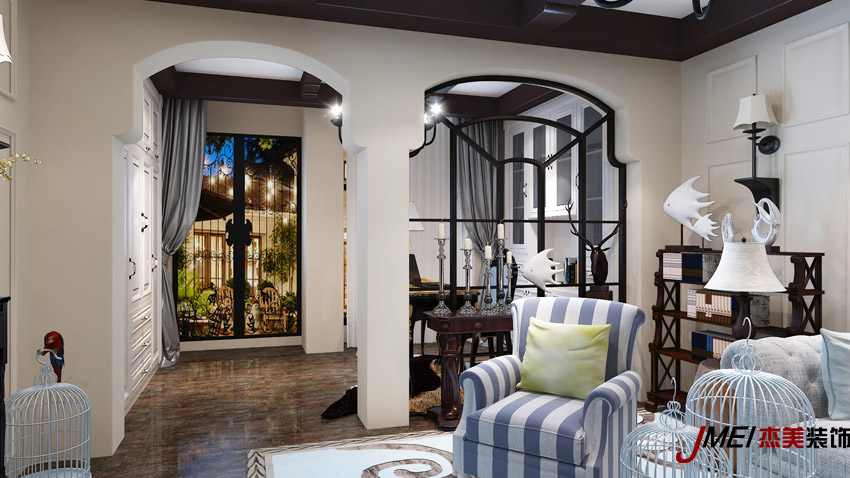 120平美式風格裝修效果圖[大連-金石灘-優山美地]